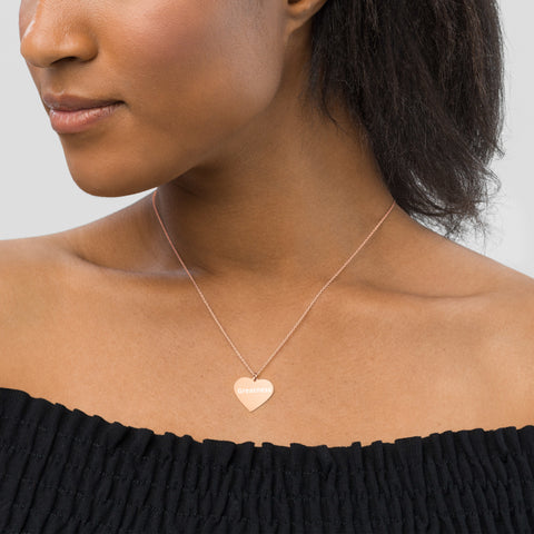 A⭐G Engraved Silver Heart Necklace Accessories